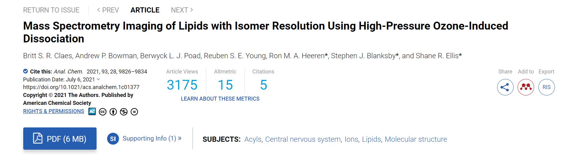 使用美國2B 106-L的論文：臭氧誘導解離的異構體(圖1)